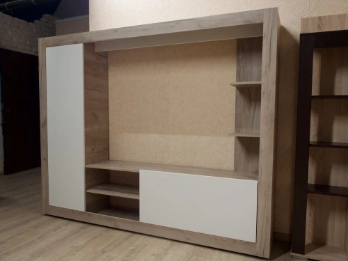 Стенка «Рона», Дуб Крафт серый/белый