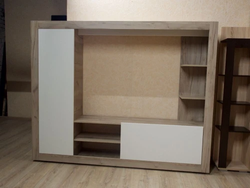 Стенка «Рона», Дуб Крафт серый/белый