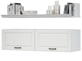 Шкаф навесной с полкой «Лацио», Белый/Белое дерево