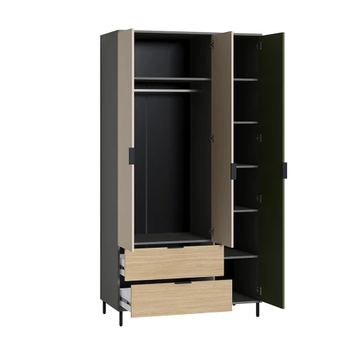 Шкаф Марвэл 16.317.03, Темно-серый, Сатин, Плэйн, Зеленый