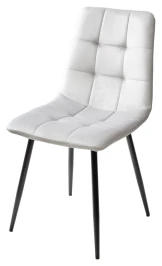 Стул BARI UF910-02 LIGHT GREY, велюр / черный каркас М-City