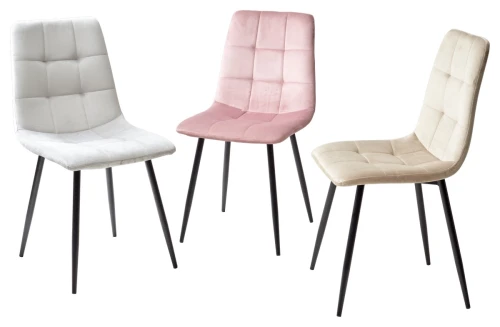 Стул BARI UF910-02 LIGHT GREY, велюр / черный каркас М-City