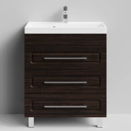 Тумба Арабеска 70 напольный, Палисандр ПВХ 43101 Vodok с раковиной в комплекте