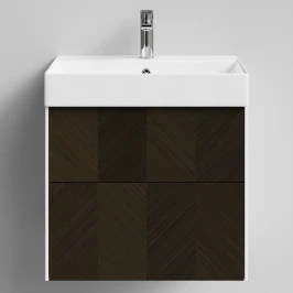 Тумба Катарини, 60 подвесной, Дуб цвет 14 Vodok с раковиной в комплекте