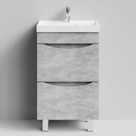 Тумба Лайт 50 напольный, Горный камень ПВХ 57807 Vodok с раковиной в комплекте