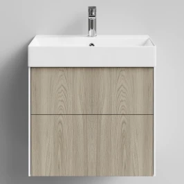 Тумба Лоренцо, 60 подвесной, Дуб цвет 22 Vodok с раковиной в комплекте