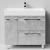 Тумба Мальта 90 напольный, ящики и дверь, Мрамор Белый софт тач 4044-2, левый Vodok с раковиной в комплекте