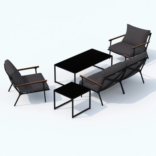 Лаунж зона FESTA антрацит с двухместным диваном