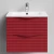 Тумба Эйфория 60 F7, пример RAL 3004 Пурпурно-красный, матовая, 2 ящика, подвесной Vodok с раковиной в комплекте