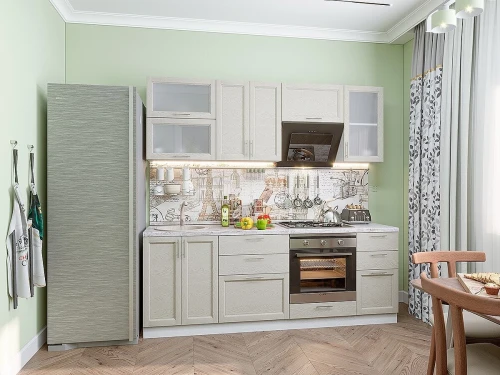 Модульная прямая кухня Сканди-02 Cappuccino Softwood