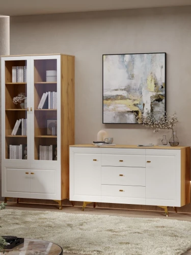 Шкаф-витрина Вега Сапфир 2дв, белый глянец