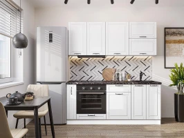 Прямая модульная кухня Дублин-01 Special White Белый 2140*1900*600 Прямая модульная кухня Дублин-01 Special White Белый 2140*1900*600