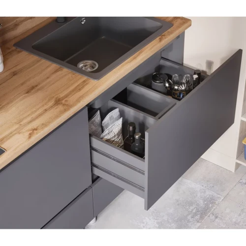 Кухня Хелен 1,7 серый графит/дуб крафт золото