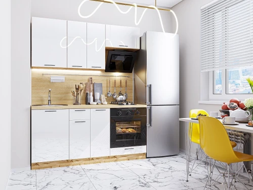 Модульный кухонный гарнитур Валерия-М-06 Белый глянец