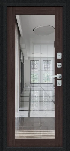 Входная дверь BRAVO Флэш МФ/BChrome Букле черное/Wenge Melinga