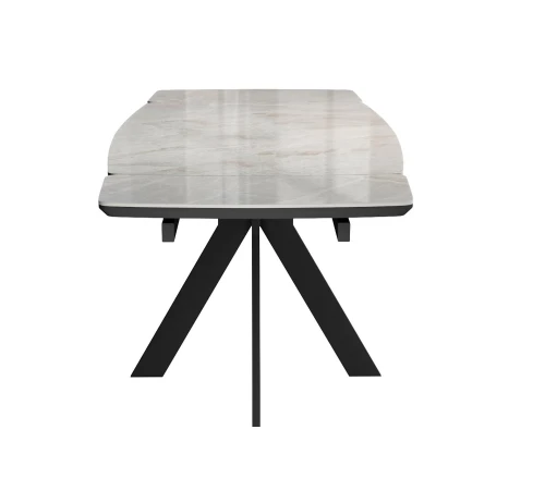 Стол DikLine DKU120 Керамика Italian Grey (глянец серый)/подстолье черное/опоры черные (2 уп.)