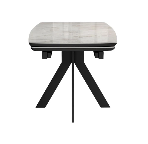 Стол DikLine DKU120 Керамика Italian Grey (глянец серый)/подстолье черное/опоры черные (2 уп.)