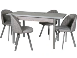 Обеденная группа (Стол Денвер и 4 стула Спайдер), ткань рогожка Графит