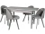 Обеденная группа (Стол Денвер и 4 стула Спайдер), ткань рогожка Графит