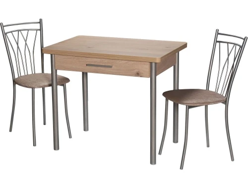 Стол М20 ДП1-02-05 900(1200)*600, ЛДСП:Дуб Эврика, Н/стола (Металлик)