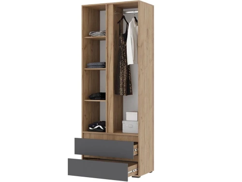 Шкаф «Хелен» ШК-01 2-х дверный, графит/дуб крафт золотой