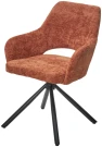 Стул NURI 180 град. поворот. 3018-09 терракотовый, шенилл/ черный каркас, ®DISAUR Стул NURI 180 град. поворот. 3018-09 терракотовый, шенилл/ черный каркас, ®DISAUR