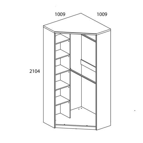 Шкаф угловой 2D, DIESEL, цвет дуб мадура