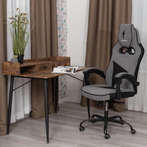 Кресло Arena metalBL велюр, серый/черный, 29/35