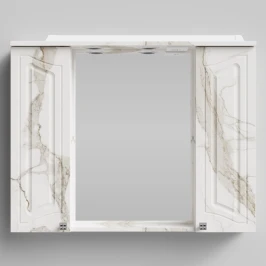 Зеркало Адам 90, Мрамор Белый натур милк ПВХ 2537