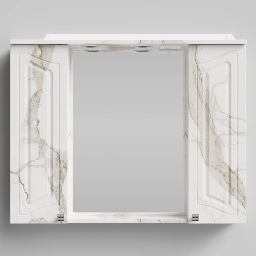 Зеркало Адам 90, Мрамор Белый натур милк ПВХ 2537