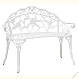 Скамейка АНТИЧНАЯ РОЗА двухместная для сада  -  Белый
