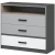 Комод «Квадро» 100 3ящ Антрацит/Дуб эндгрейн/Шиншилла/Белый