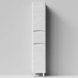 Пенал Адель 35 (1 ящик, 2 двери) напольный, Белый камень ПВХ 57805, левый, бельевая корзина