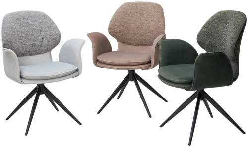 Стул ЛЕННЕ (LENNE) 360 град. поворот., цвет ЛАТТЕ MILAN-430/ MOHAIR-440, ткань/ Черный, ®DISAUR
