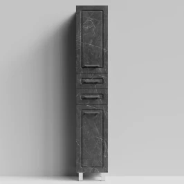 Пенал Арабеска 35 напольный, Мрамор Графит софт тач ПВХ 4044-3, правый