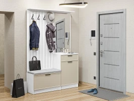 Готовая прихожая Стиль-02 Cream Silk Белый