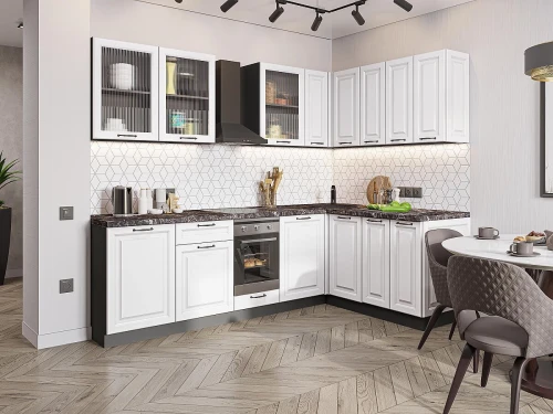 Готовый кухонный гарнитур Ницца Royal-02 Blanco Graphite