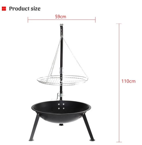 Угольный гриль барбекю со штативом German BBQ Tripod Регулируемая высота приготовления