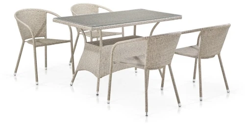 Комплект плетеной мебели T198D/Y137C-W85 Latte (4+1)
