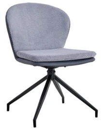 DC23083А Стул мягкий поворотный,СЕРЫЙ #DOT90/WT338-4 каркас металл черный КВАДРАТ