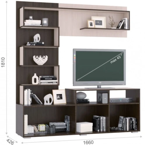 Стенка «Римини», Венге/дуб молочный