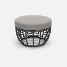 Пуф Lotus Чёрный металлик, RAL 9005, Jamaica grey из искусственного ротанга