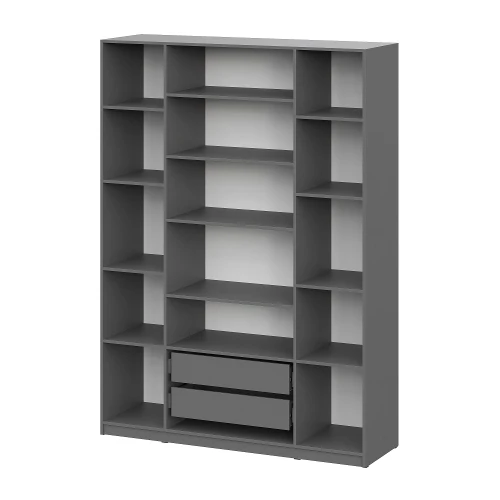 Шкаф распашной с наполнением (13 полок + 2 ящика) ШК 5 (1600), Графит