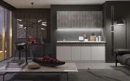 Кухня Оливия NEW 2,0м, Белый глянец холодный / Мрамор глянец