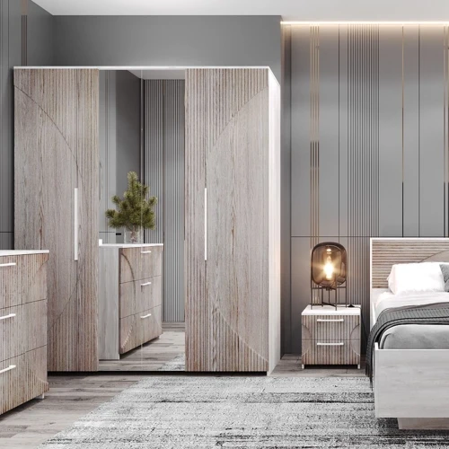 Спальня «Монтале» КМК 0966, бетон пайн светлый/астана