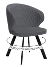 Стул DikLine 249 поворотный, B28 ANTRACITE, ножки черные