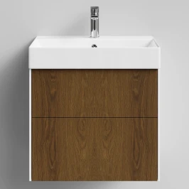 Тумба Лоренцо, 60 подвесной, Дуб цвет 5 Vodok с раковиной в комплекте