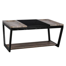 Стол журнальный BeautyStyle 33 дуб крымский состаренный/венге/стекло черное