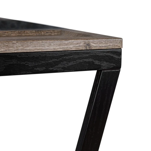 Стол журнальный BeautyStyle 33 дуб крымский состаренный/венге/стекло черное