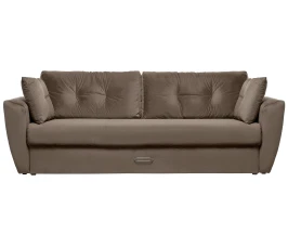 Диван еврокнижка Амстердам 160 ЛЮКС 06 ВЕЛЮР КОРИЧНЕВЫЙ НПБ